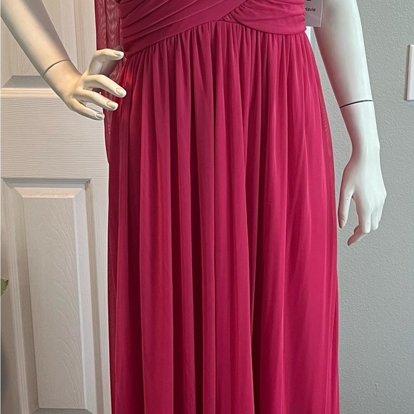 NWT Long Fushia Pink One Shoulder Brooch Lined Dress XL - Picture 3 of 10
